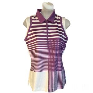 Nike Dri-FIT Tour Performance Sleeveless Golf Polo S Purple 1/4 Zip Acti…
